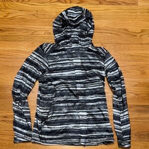 lululemon athletica Black and Gray Striped Utility Wind Breaker style Jacket